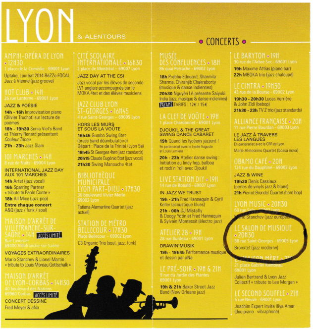 International Jazz Day programme Lyon 2015