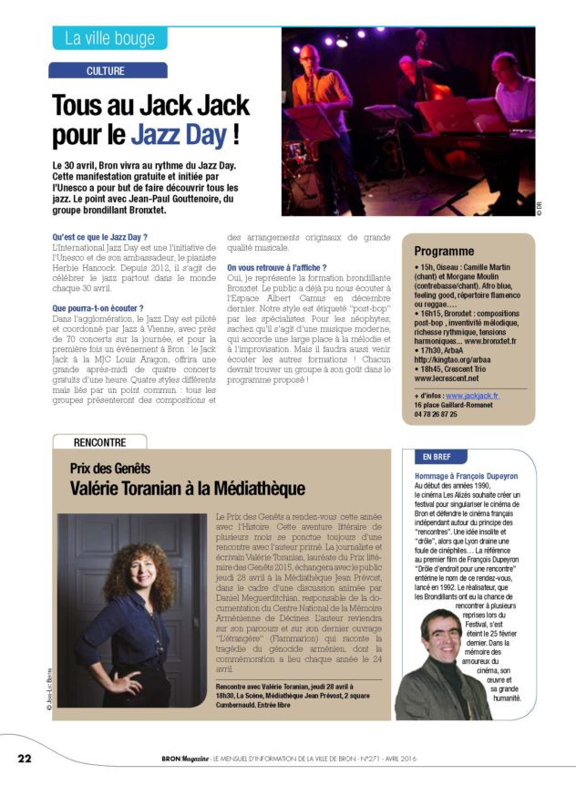 Bron Magazine avril 2016 extrait